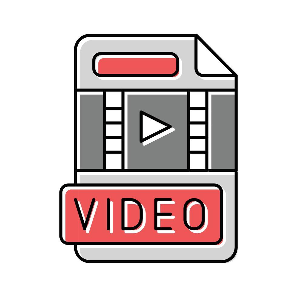 video file format document color icon vector illustration