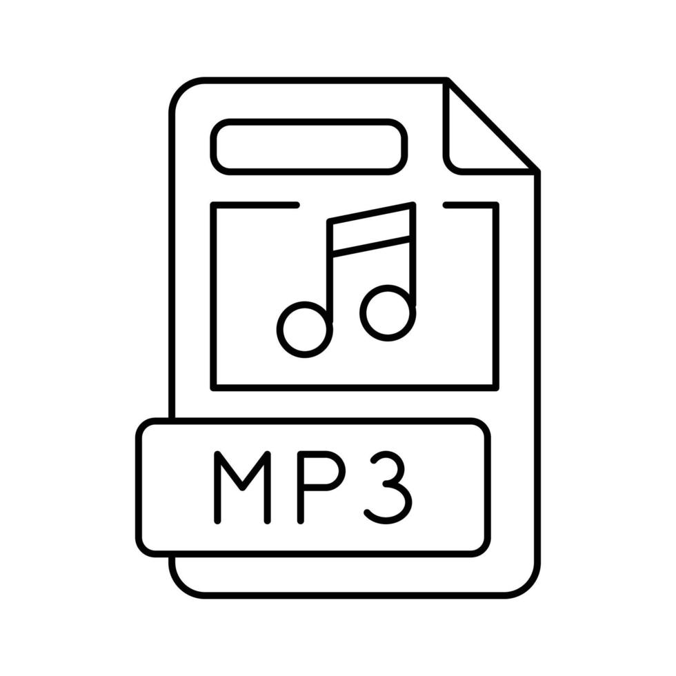 mp3 file format document line icon vector illustration