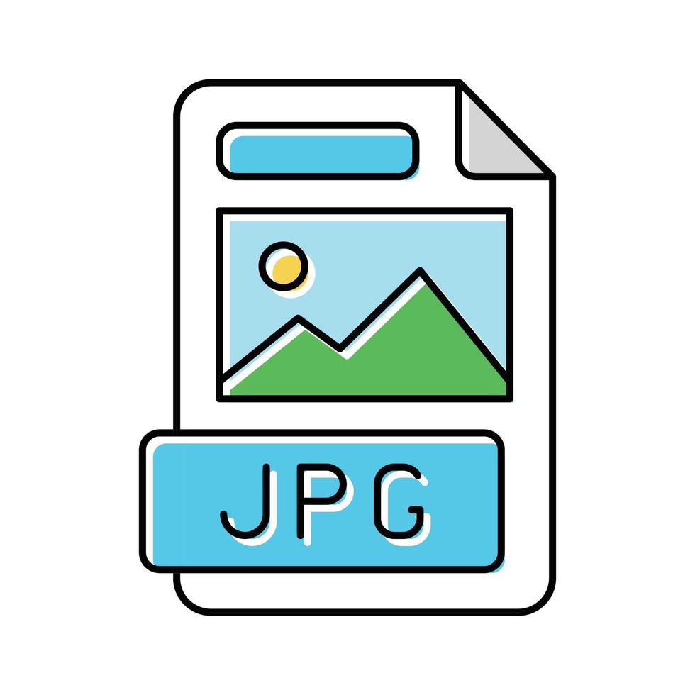 jpg file format document color icon vector illustration