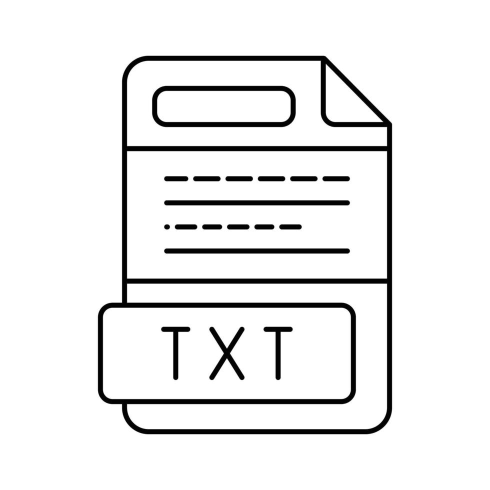 txt file format document line icon vector illustration