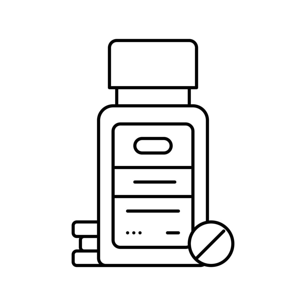 aspirin first aid line icon vector illustration