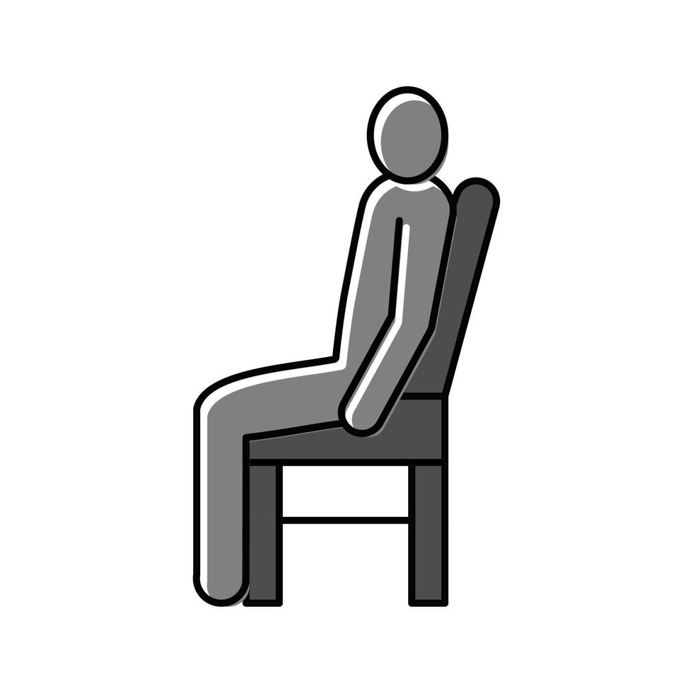 sentar hombre silueta color icono vector ilustración