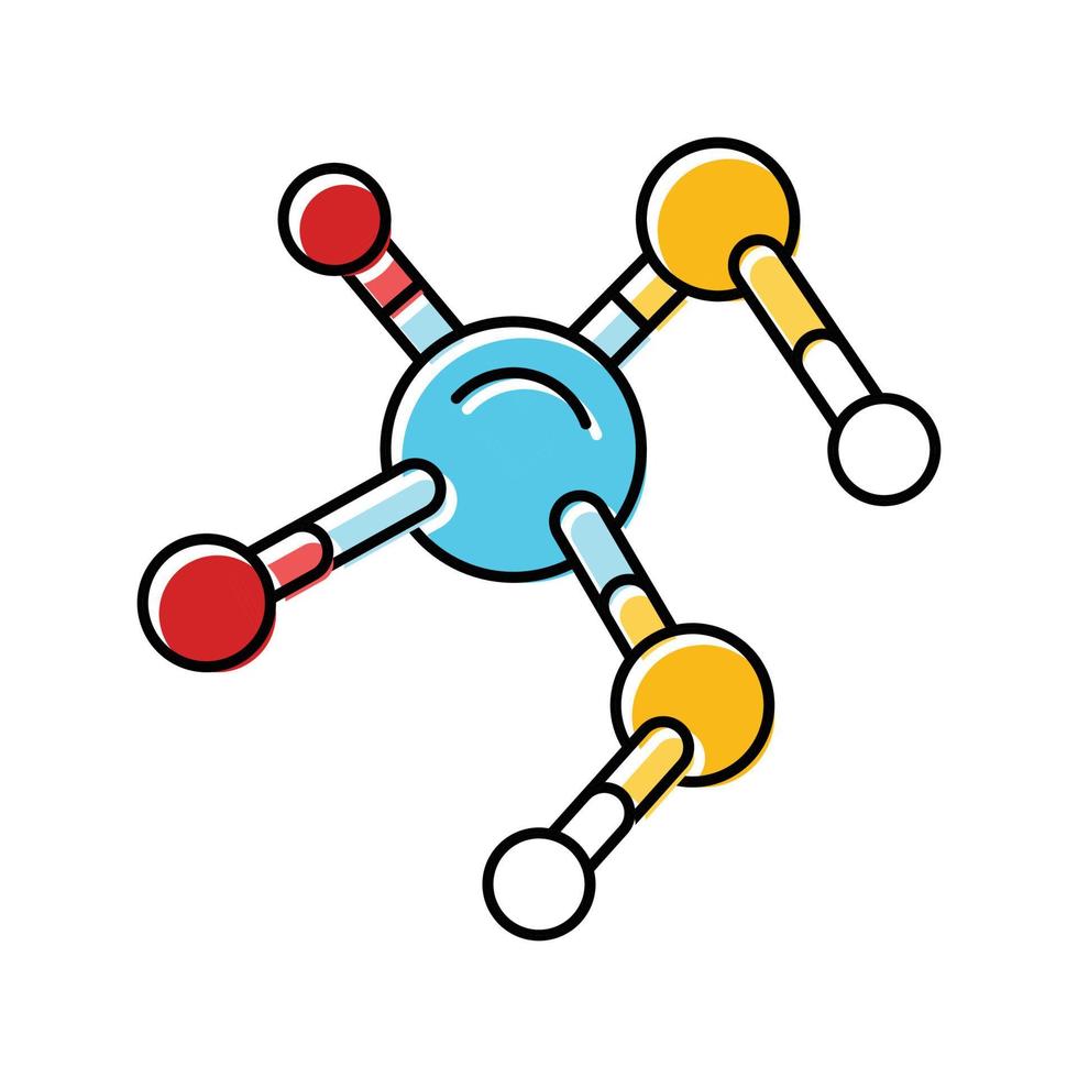 molécula química color icono vector ilustración