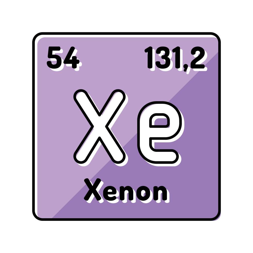 xenon chemical element color icon vector illustration