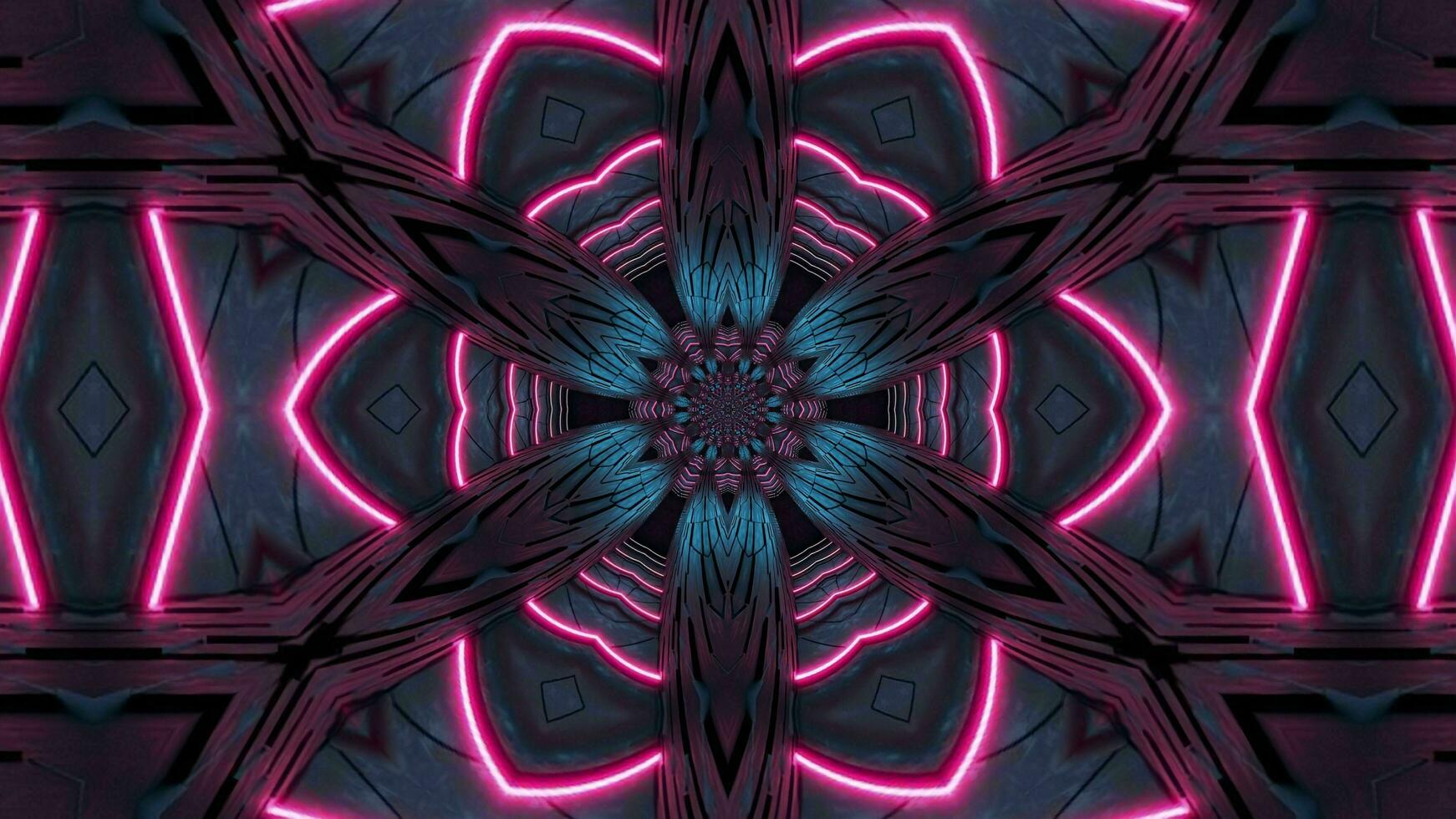 3D illustration background of multicolored shiny kaleidoscope ornament photo