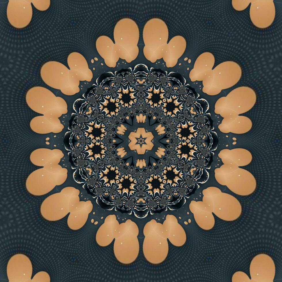 3D illustration background of multicolored shiny kaleidoscope ornament photo