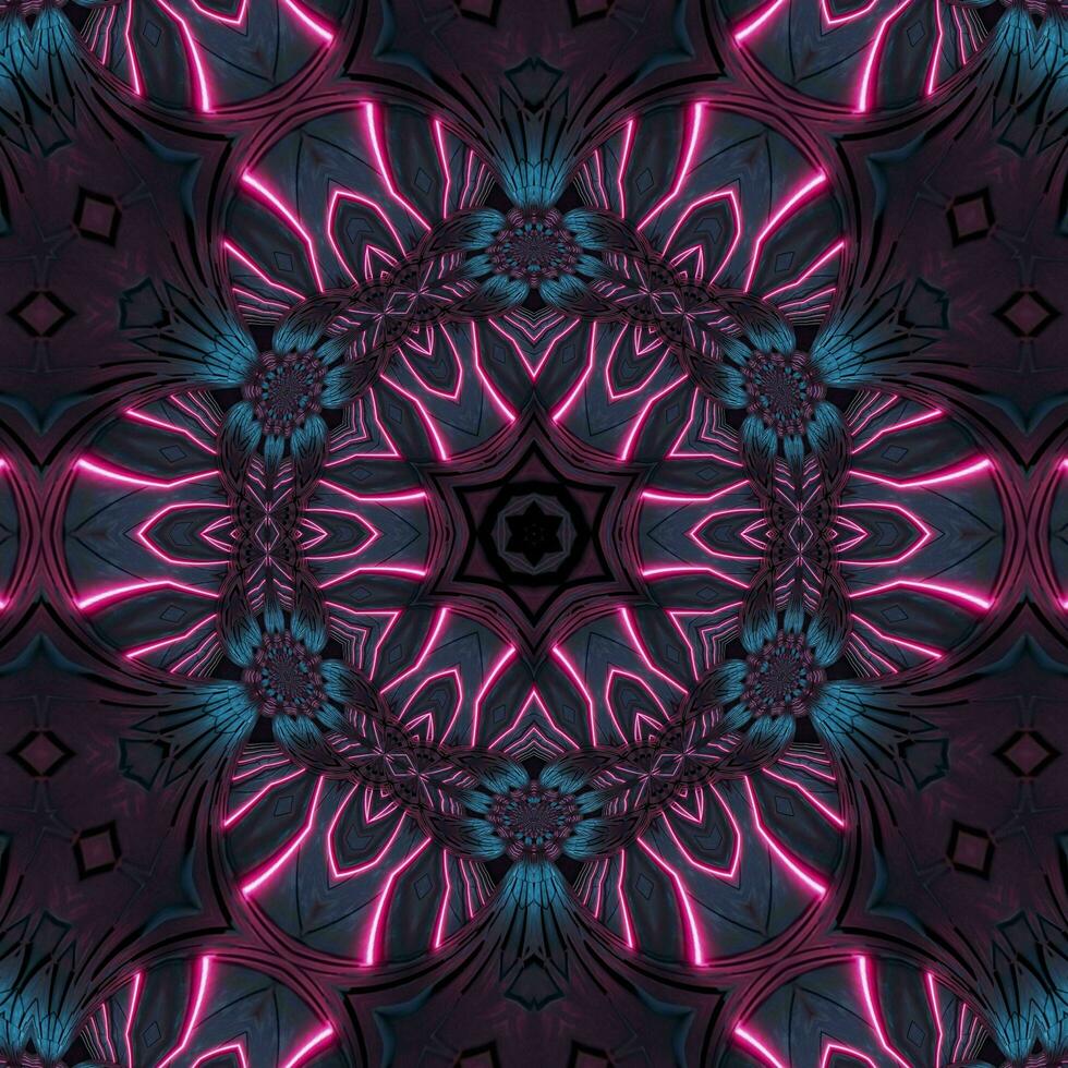 3D illustration background of multicolored shiny kaleidoscope ornament photo