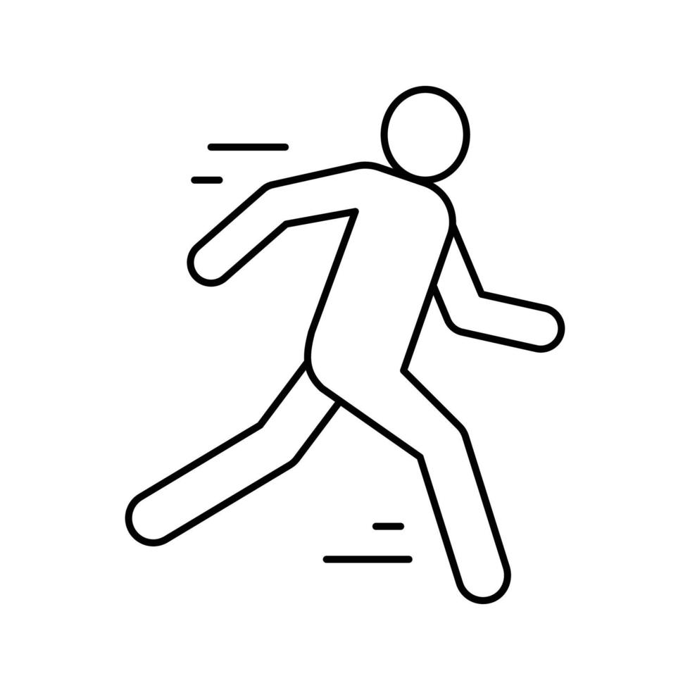 correr hombre silueta línea icono vector ilustración