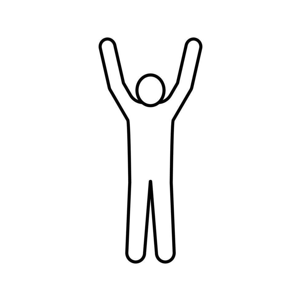 hand up man line icon vector illustration