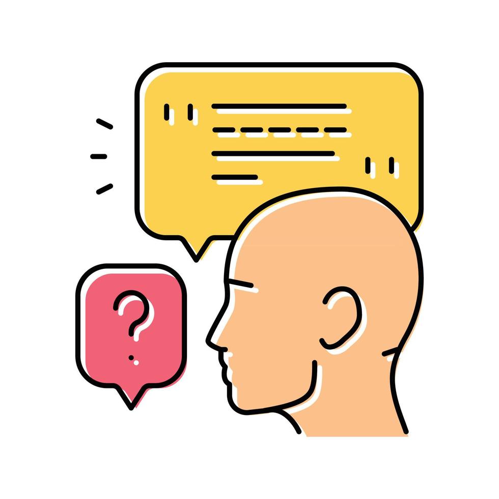 conversación cliente testimonial color icono vector ilustración