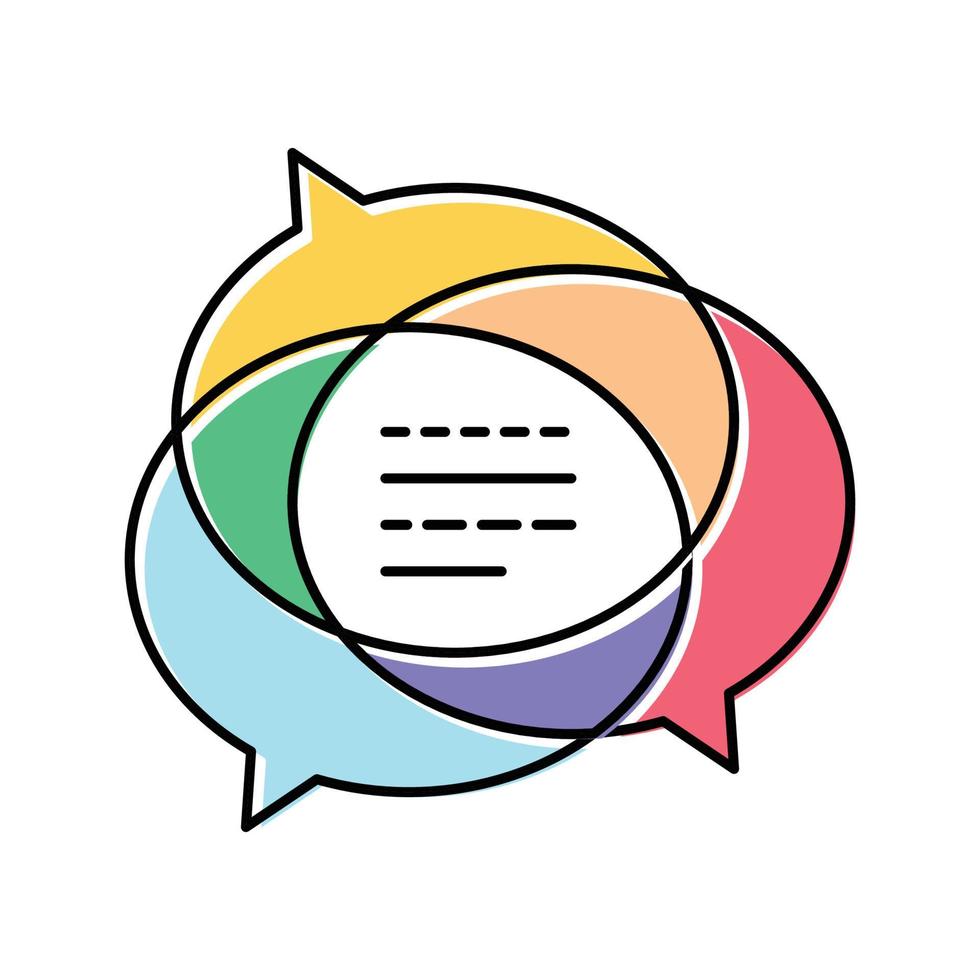 charla testimonial cliente color icono vector ilustración