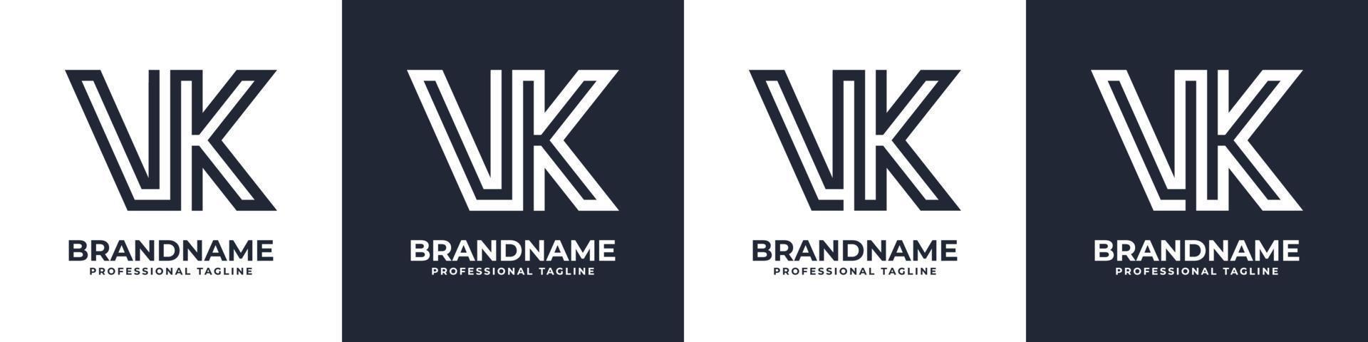 Simple VK Monogram Logo, suitable for any business with VK or KV initial. vector