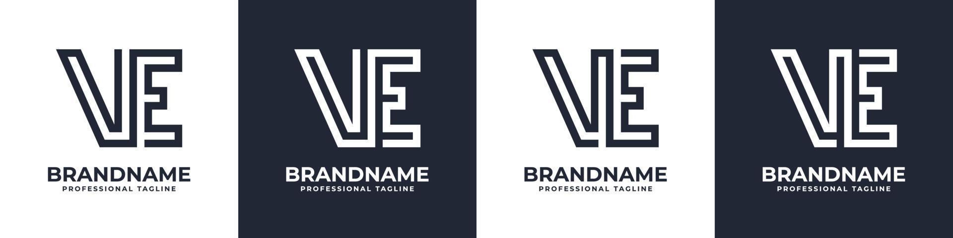 Simple VE Monogram Logo, suitable for any business with VE or EV initial. vector