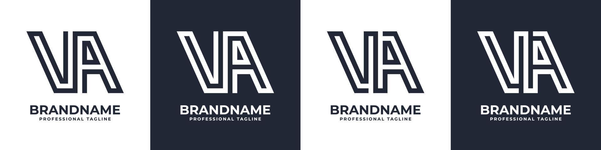 Letter VA or AV Global Technology Monogram Logo, suitable for any business with VA or AV initials. vector