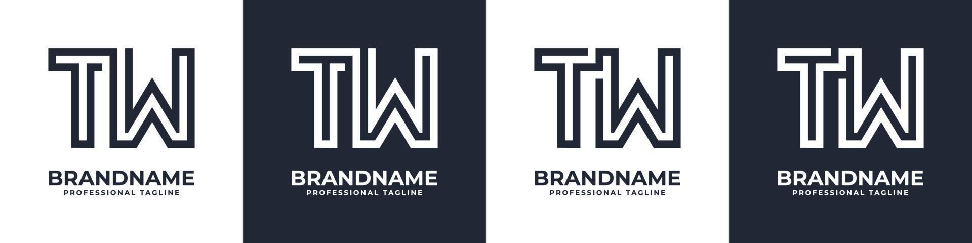 Simple WT Monogram Logo, suitable for any business with WT or TW initial. vector
