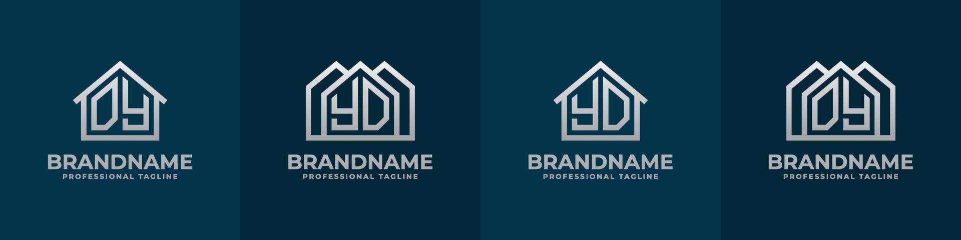 Letter DY and YD Home Logo Set. Suitable for any business related to house, real estate, construction, interior with DY or YD initials. vector