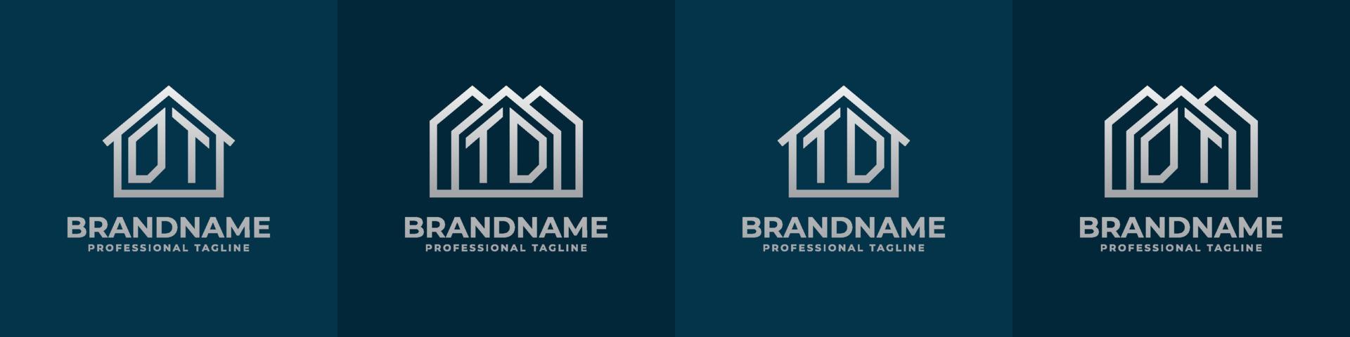 Letter DT and TD Home Logo Set. Suitable for any business related to house, real estate, construction, interior with DT or TD initials. vector