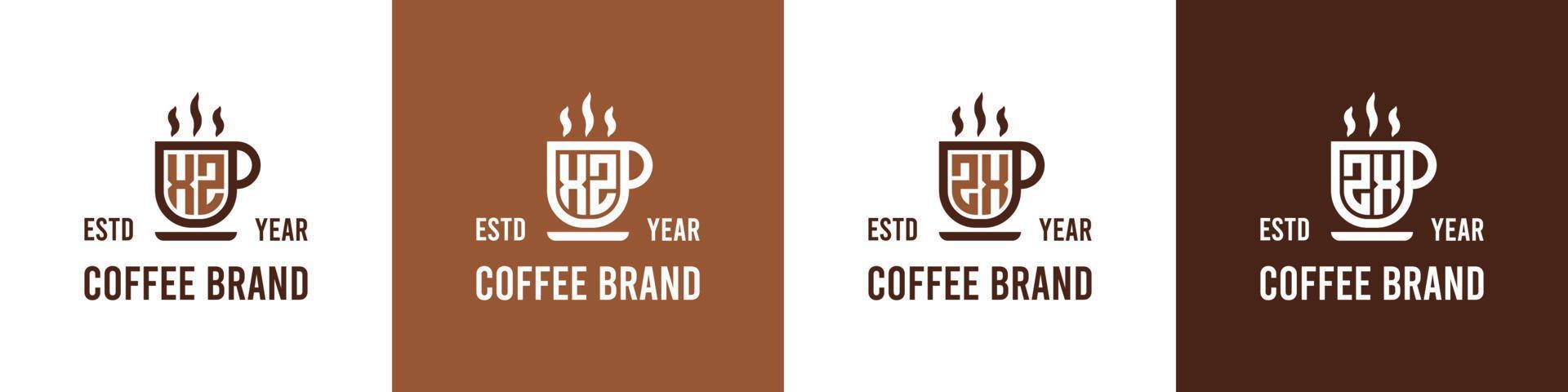 Letter XZ and ZX Coffee Logo, suitable for any business related to Coffee, Tea, or Other with XZ or ZX initials. vector