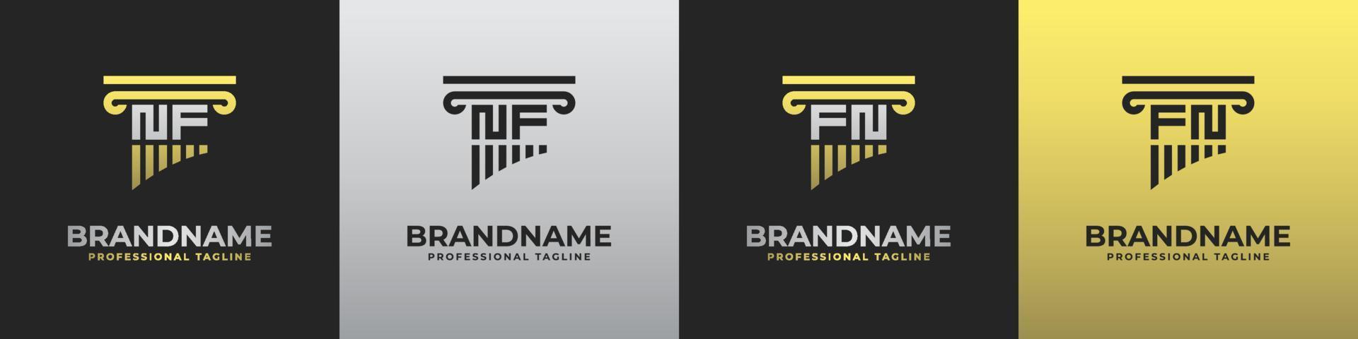 Letter FN or NF Lawyer Logo, suitable for any business related to lawyer with FN or NF initials. vector