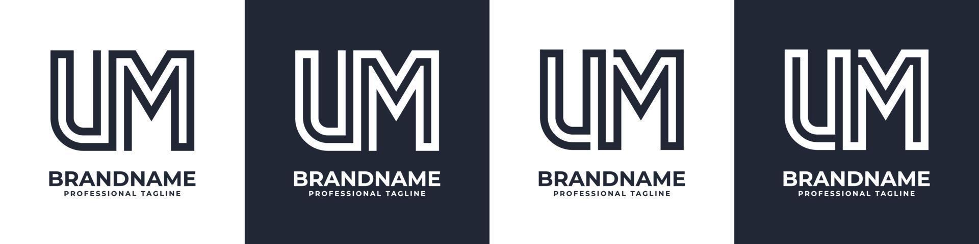 Simple UM Monogram Logo, suitable for any business with UM or MU initial. vector