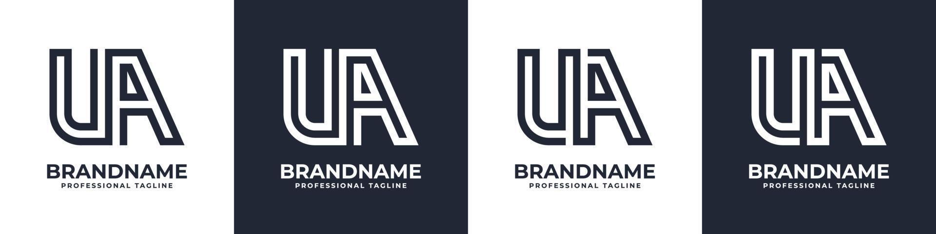 Simple UA Monogram Logo, suitable for any business with UA or AU initial. vector