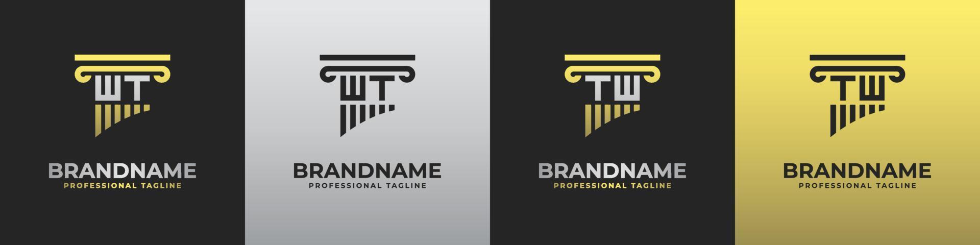 Letter TW or WT Lawyer Logo, suitable for any business related to lawyer with TW or WT initials. vector