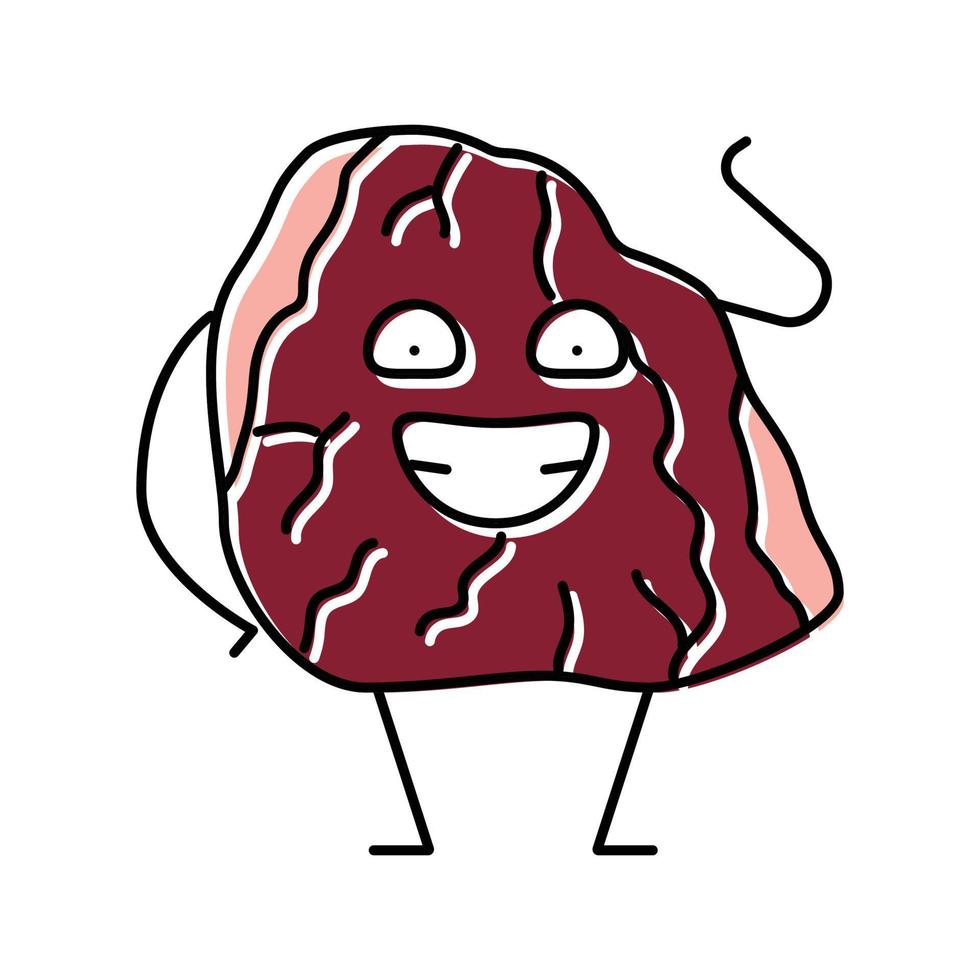carne de vaca carne personaje color icono vector ilustración