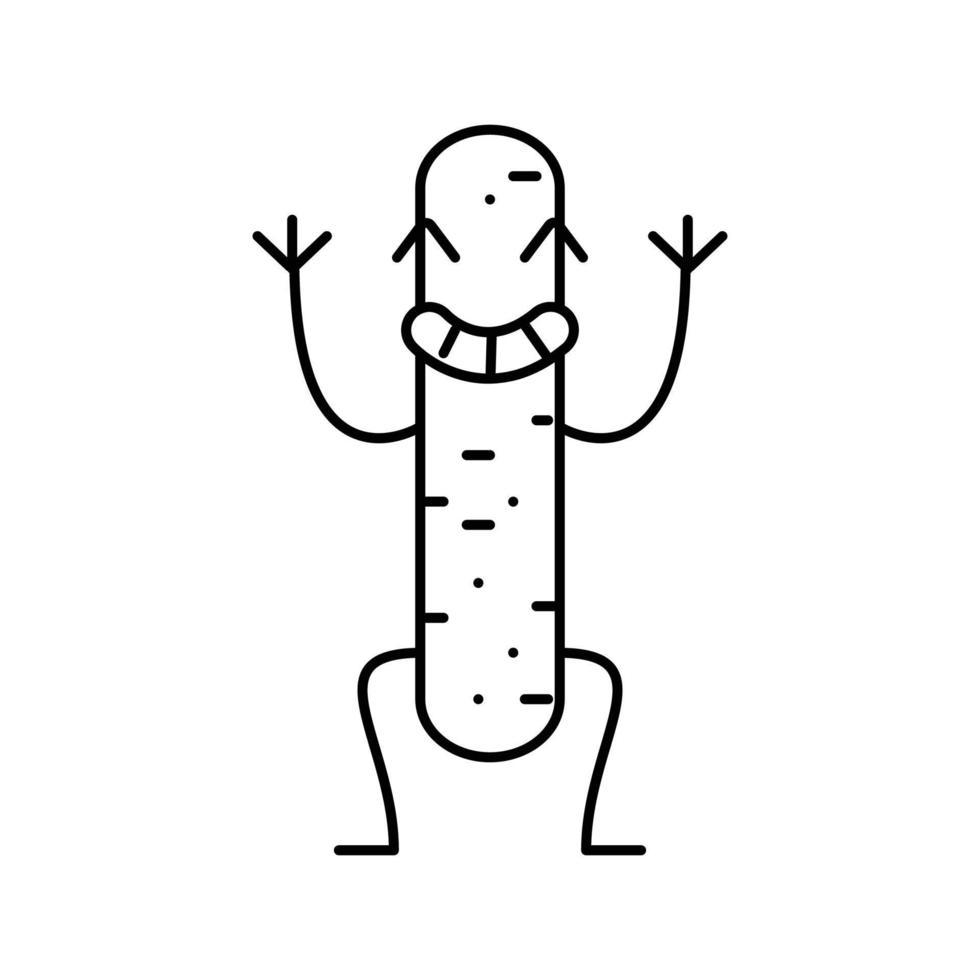 petardo carne personaje línea icono vector ilustración