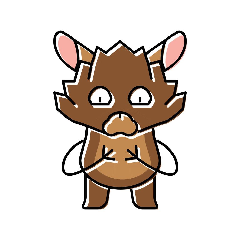 animal monster funny color icon vector illustration
