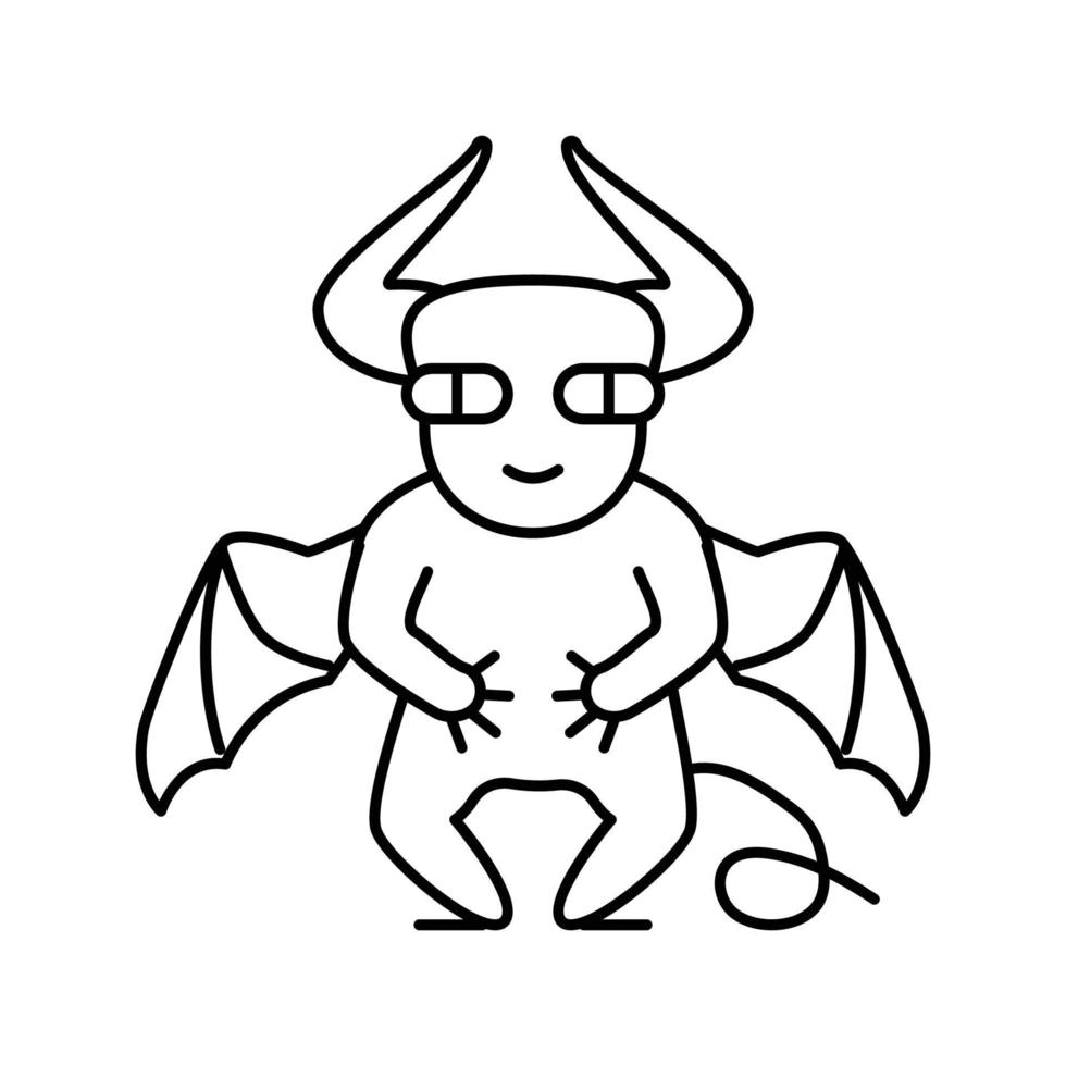 creature monster cute line icon vector illustration