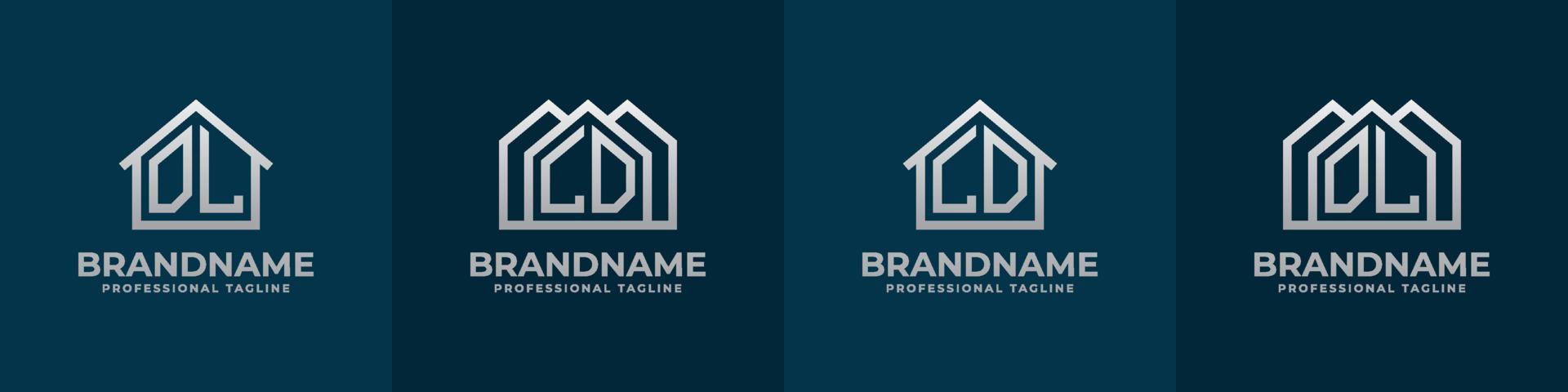 Letter DL and LD Home Logo Set. Suitable for any business related to house, real estate, construction, interior with DL or LD initials. vector