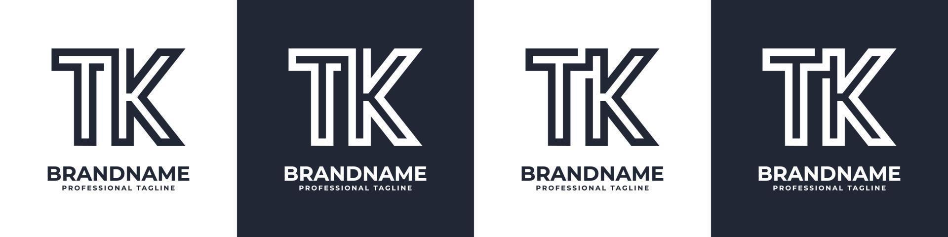 Simple TK Monogram Logo, suitable for any business with TK or KT initial. vector