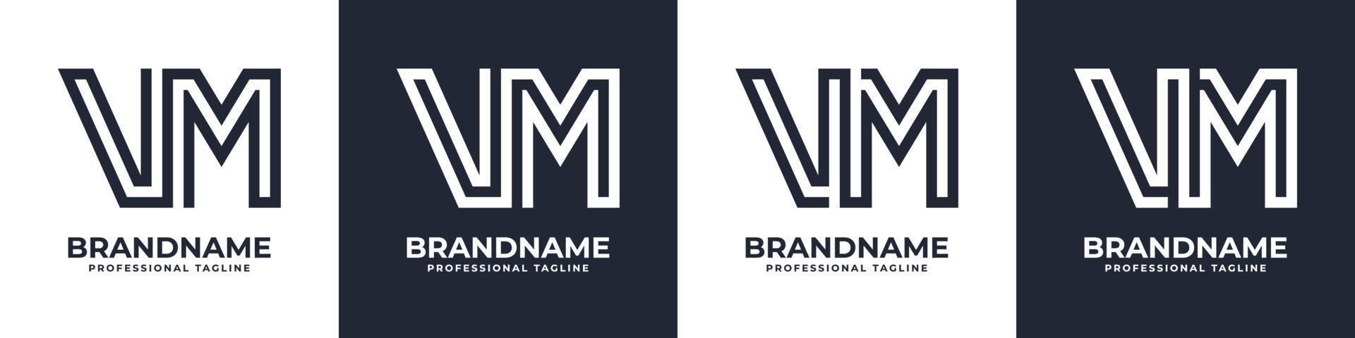 Simple VM Monogram Logo, suitable for any business with VM or MV initial. vector
