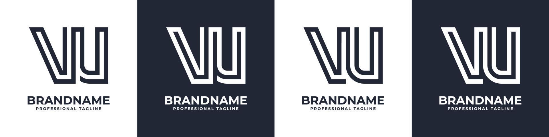 Simple VU Monogram Logo, suitable for any business with VU or UV initial. vector
