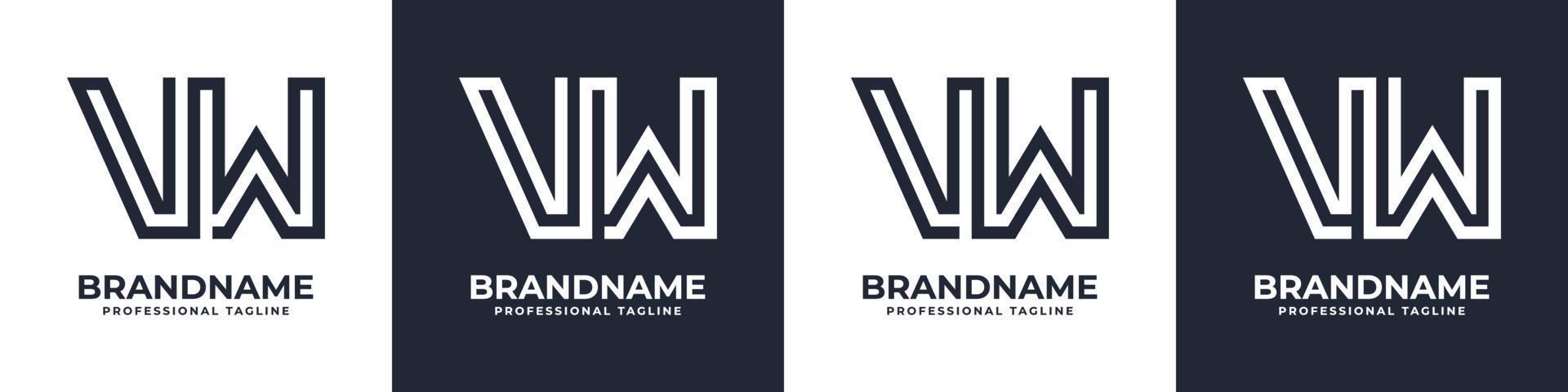 Simple VW Monogram Logo, suitable for any business with VW or WV initial. vector