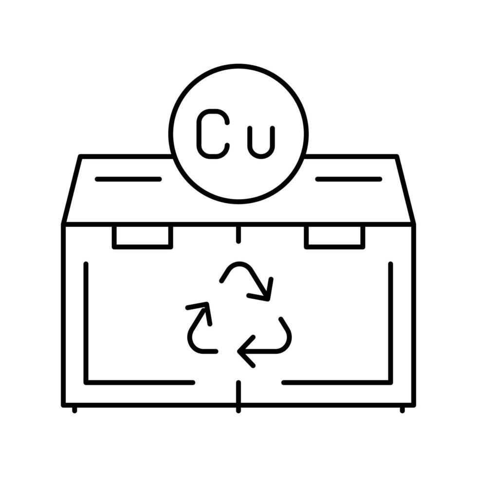 recycle copper line icon vector illustration