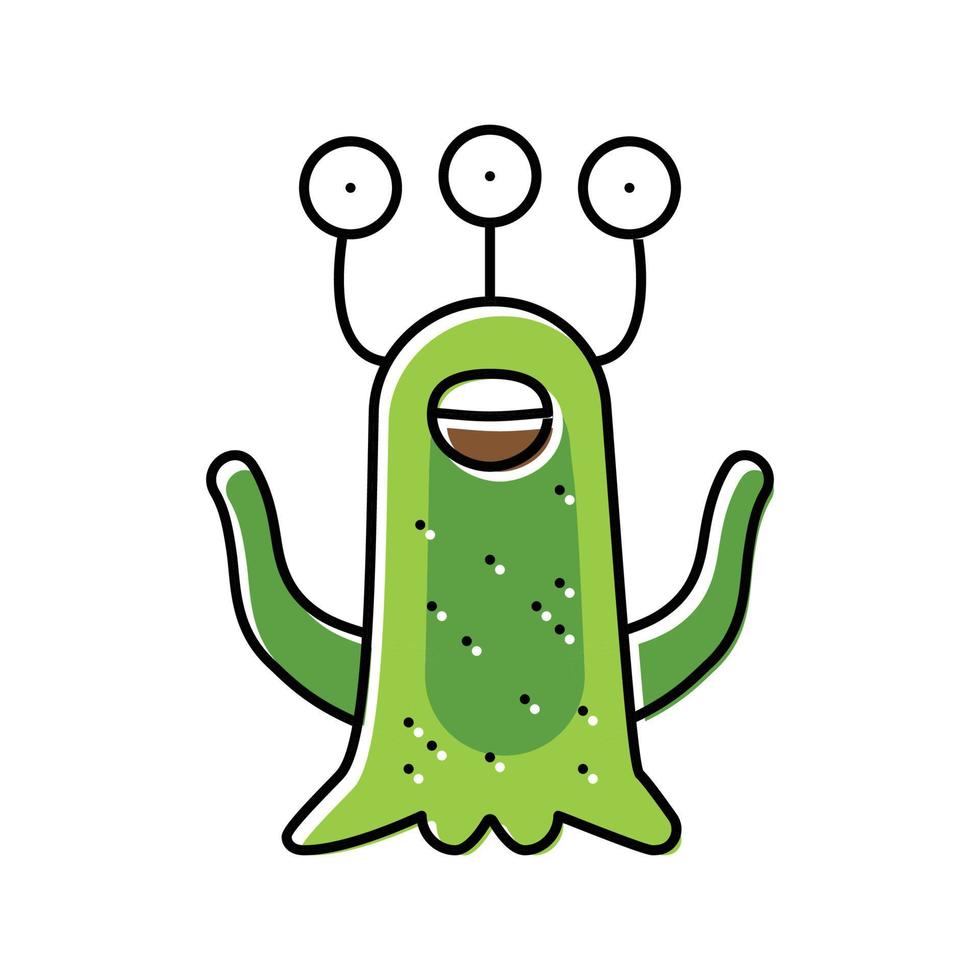 alien monster funny color icon vector illustration