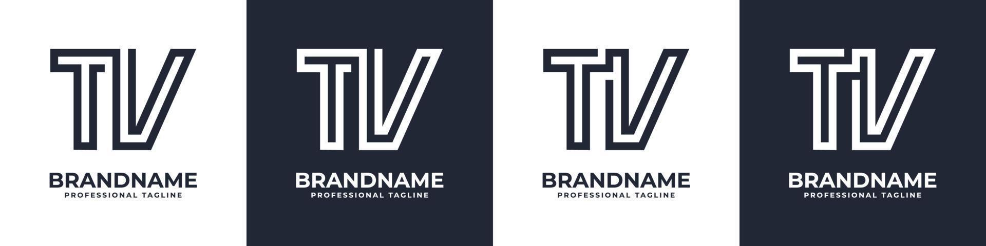 Simple TV Monogram Logo, suitable for any business with TV or VT initial. vector