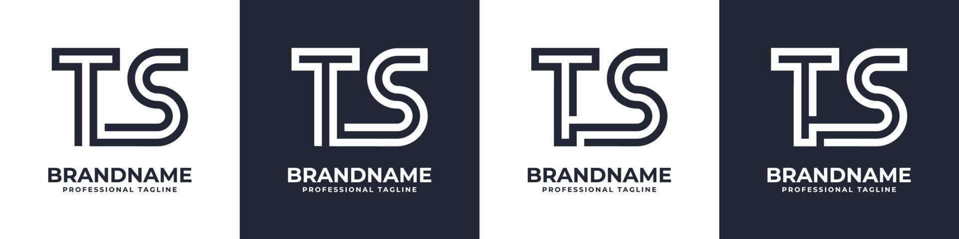 Simple TS Monogram Logo, suitable for any business with TS or ST initial. vector