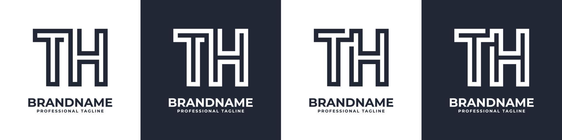 Simple TH Monogram Logo, suitable for any business with TH or HT initial. vector
