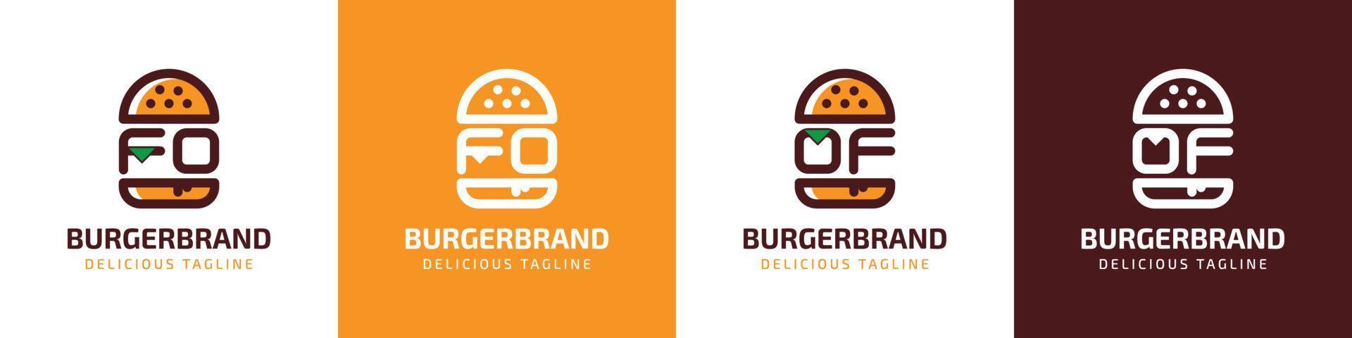 Letter FO and OF Burger Logo, suitable for any business related to burger with FO or OF initials. vector