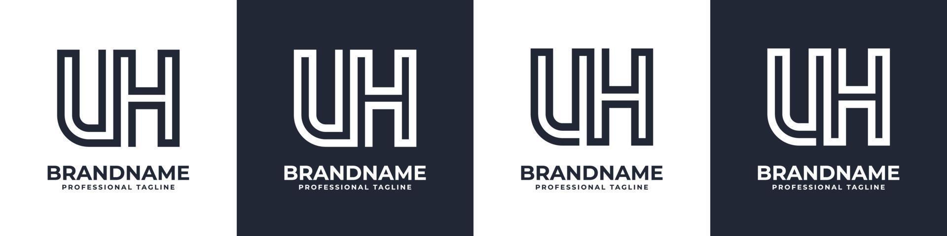 Simple UH Monogram Logo, suitable for any business with UH or HU initial. vector