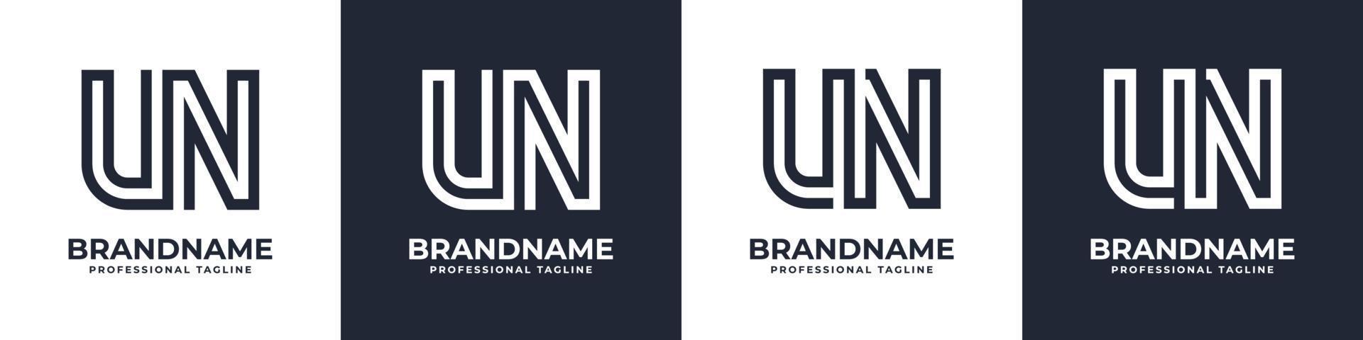 Simple UN Monogram Logo, suitable for any business with UN or NU initial. vector