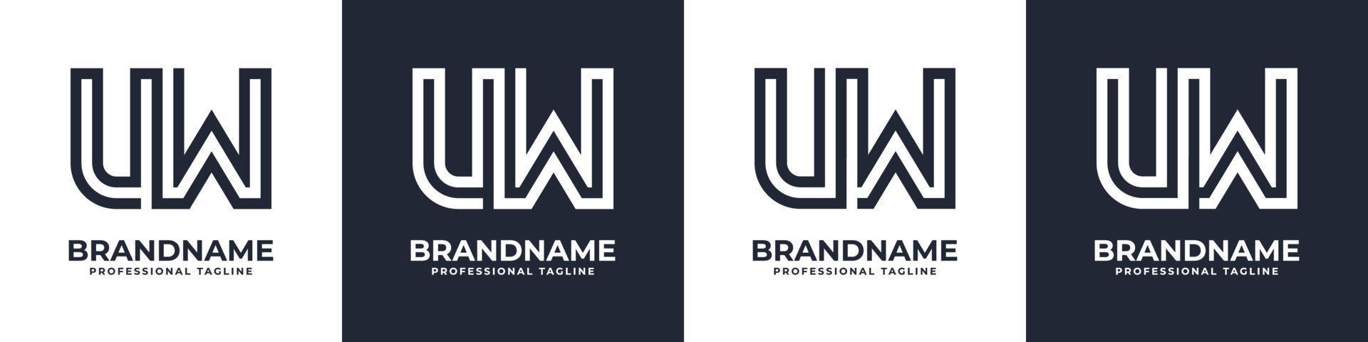 Simple UW Monogram Logo, suitable for any business with UW or WU initial. vector