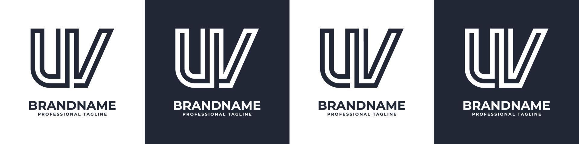 Simple UV Monogram Logo, suitable for any business with UV or VU initial. vector