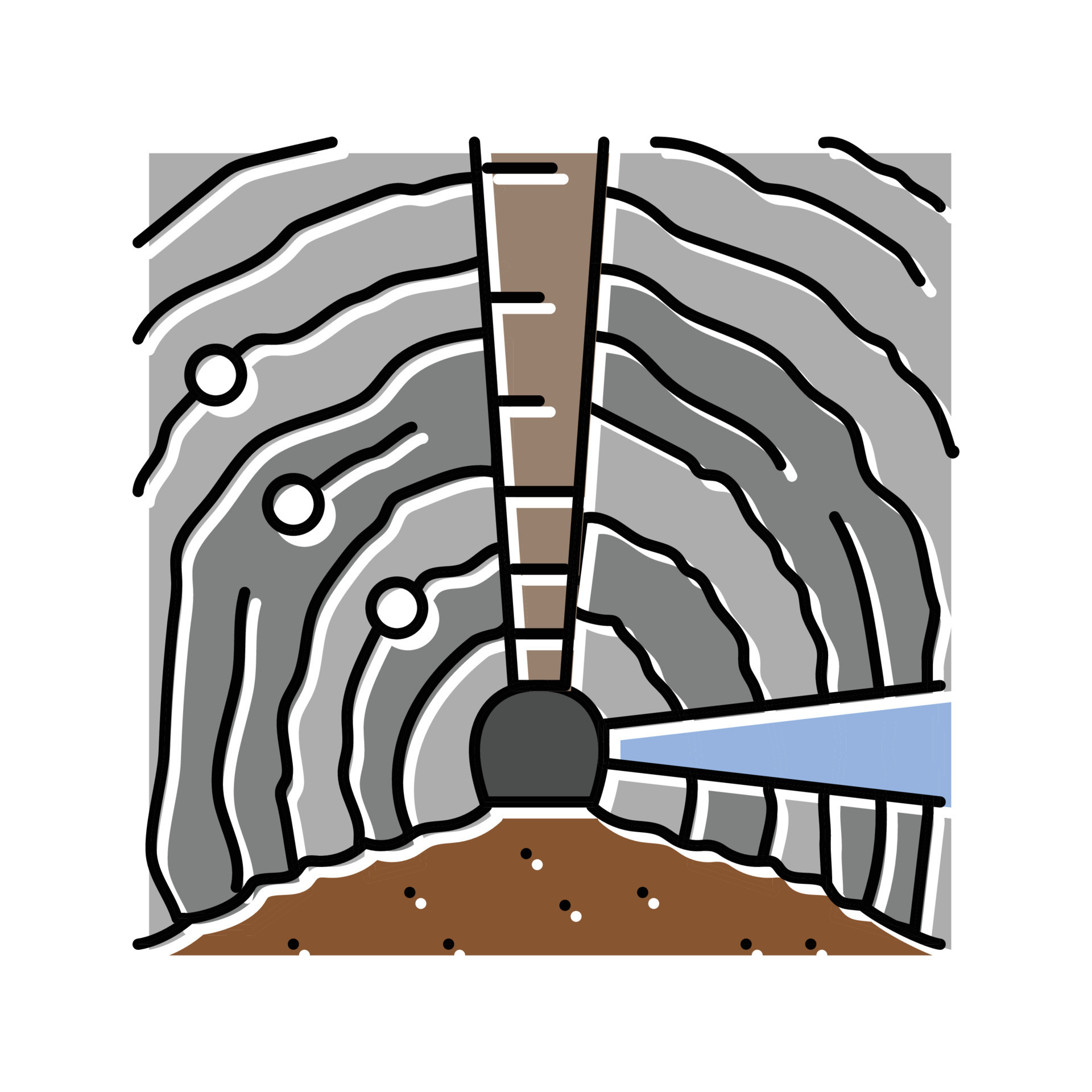Underground Mining Copper Production Color Icon Vector Illustration Underground Mining Copper Production Color Icon Vector Illustration