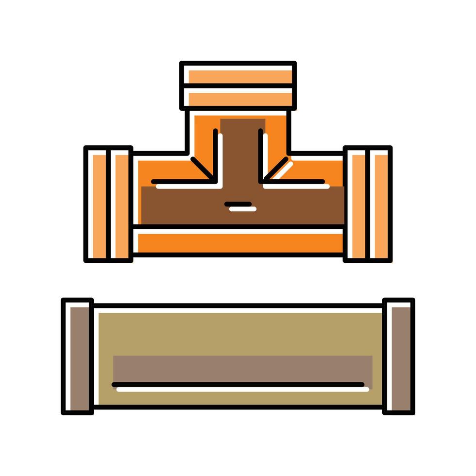 pipe copper metal color icon vector illustration