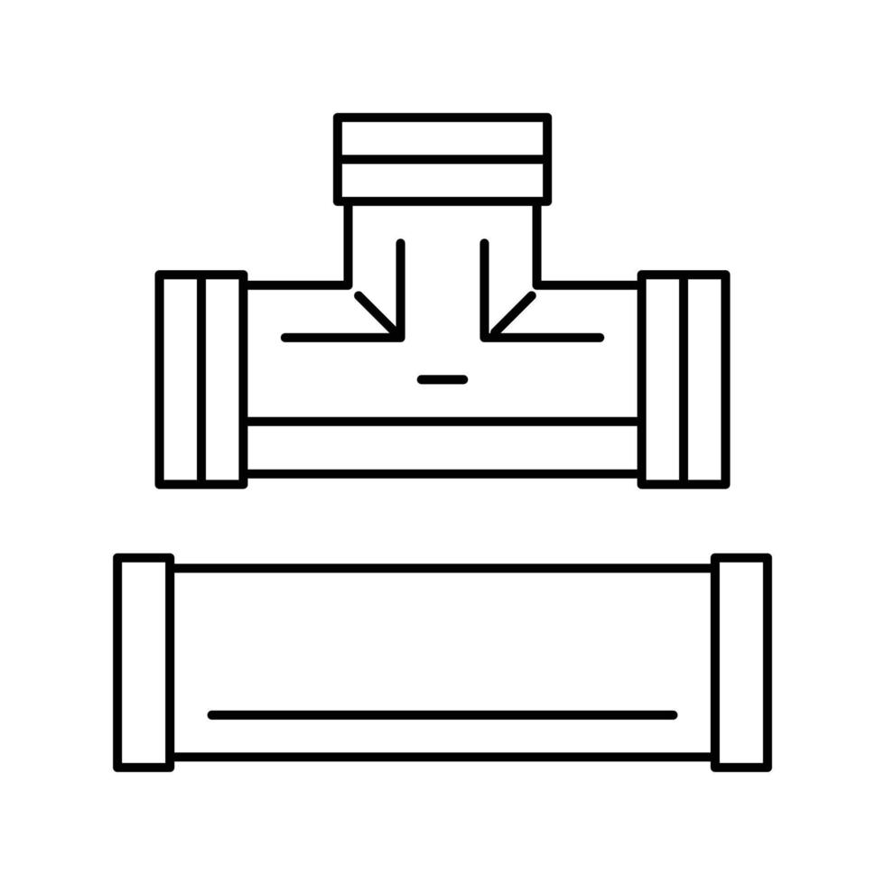 pipe copper metal line icon vector illustration