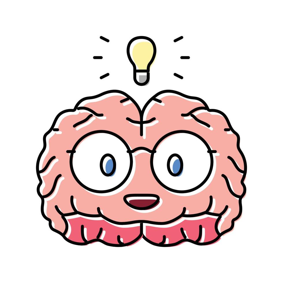 smart brain human color icon vector illustration