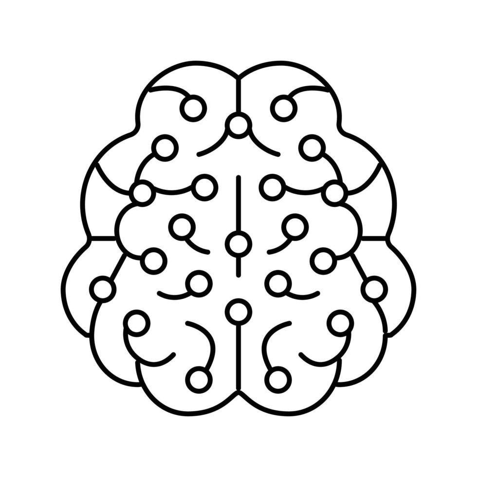 intelligence brain line icon vector illustration